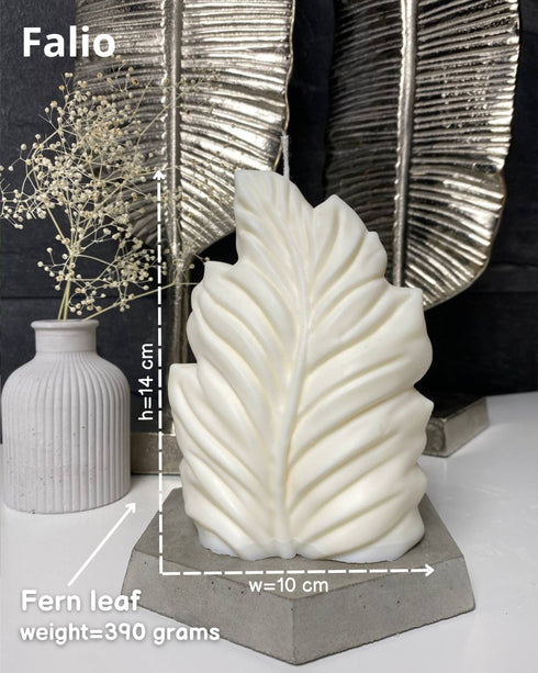 Soy candle Fern leaf, Custom candle, Candle sculpture, Natural soy wax, Handmade candle