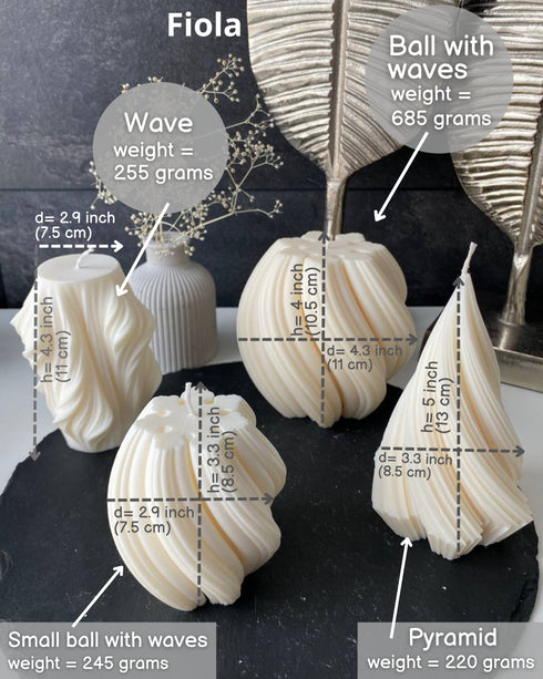 Decorative candles Set of 4, Soy wax candles Waves, Soy candle gift set, Candles