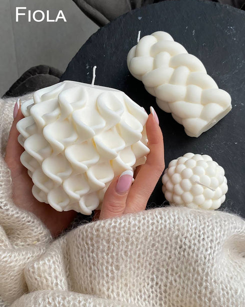 Decorative candle Set of 3 Bubbles, Unscented candle, Modern candles, Sculpture candle