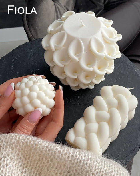 Decorative candle Set of 3 Bubbles, Unscented candle, Modern candles, Sculpture candle