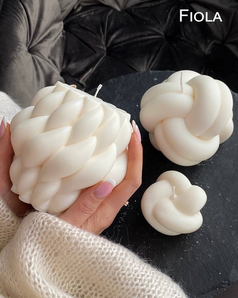 Soy candles Set of 4, Sculpture candles Knitted, Gift ideas, Decorative candles
