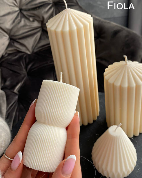 Handmade candle Set of 4, Sculpture candles Column, Minimalist candles