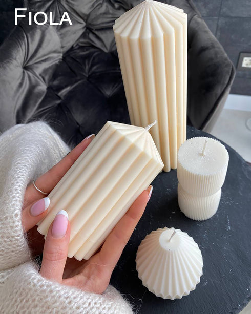 Handmade candle Set of 4, Sculpture candles Column, Minimalist candles