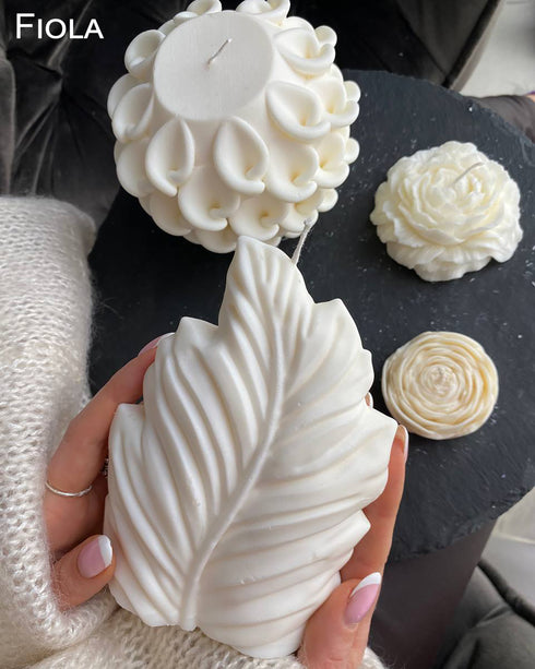 Soy candle Fern leaf, Custom candle, Candle sculpture, Natural soy wax, Handmade candle