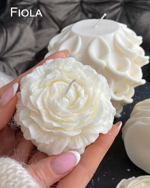 Modern candles Set of 4, Soy candles Flowers, Gift ideas, Sculpture candles