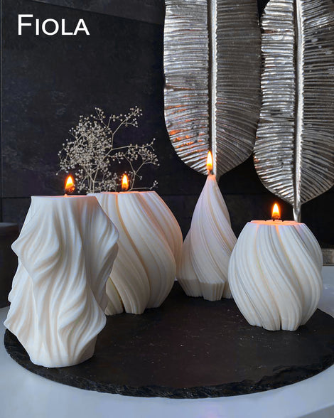 Decorative candles Set of 4, Soy wax candles Waves, Soy candle gift set, Candles