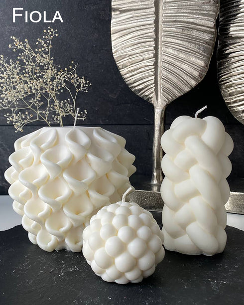 Decorative candle Set of 3 Bubbles, Unscented candle, Modern candles, Sculpture candle