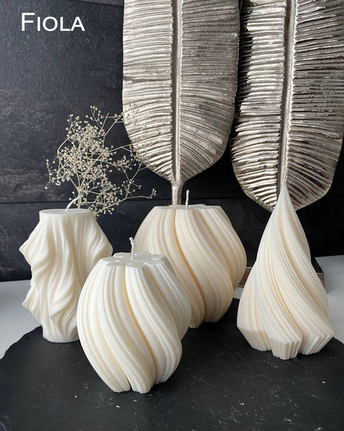 Decorative candles Set of 4, Soy wax candles Waves, Soy candle gift set, Candles