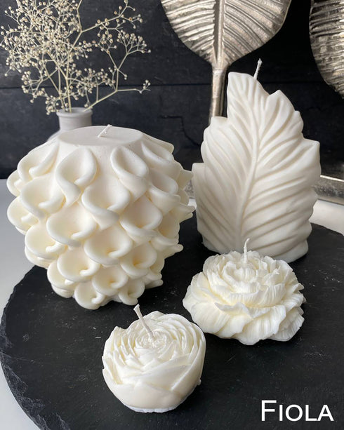 Modern candles Set of 4, Soy candles Flowers, Gift ideas, Sculpture candles