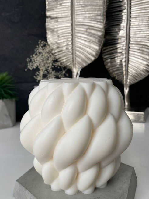 Soy candles Set of 4, Sculpture candles Knitted, Gift ideas, Decorative candles